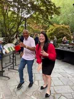 And dancing up a storm are Benjamin Holmes, Merck Oncology Specialty Sales Representative and Kimberly Knighten, MMA/GASCO
